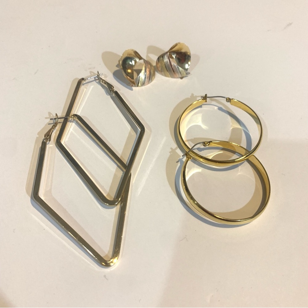Gold Geometric Hoop Earrings